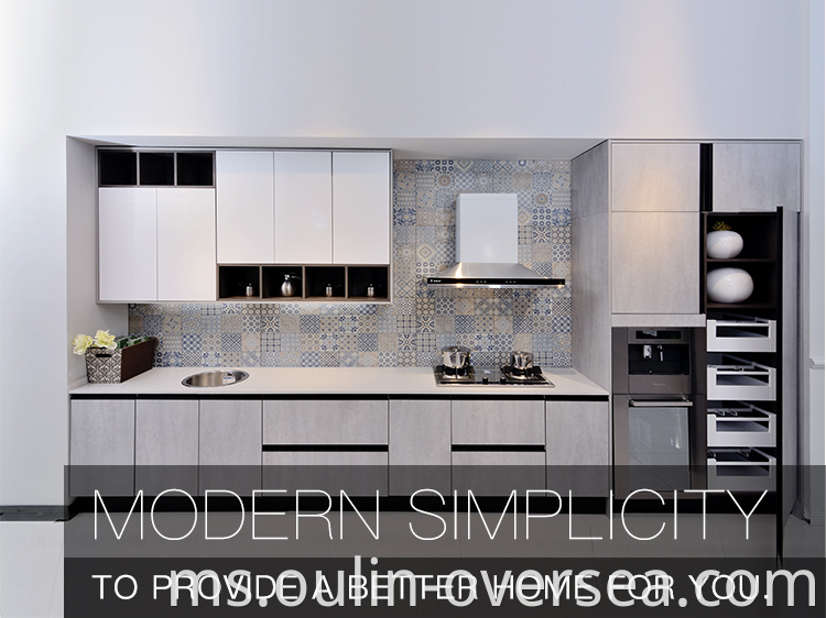 wooden apartment economical invisible handle kitchen cabinet